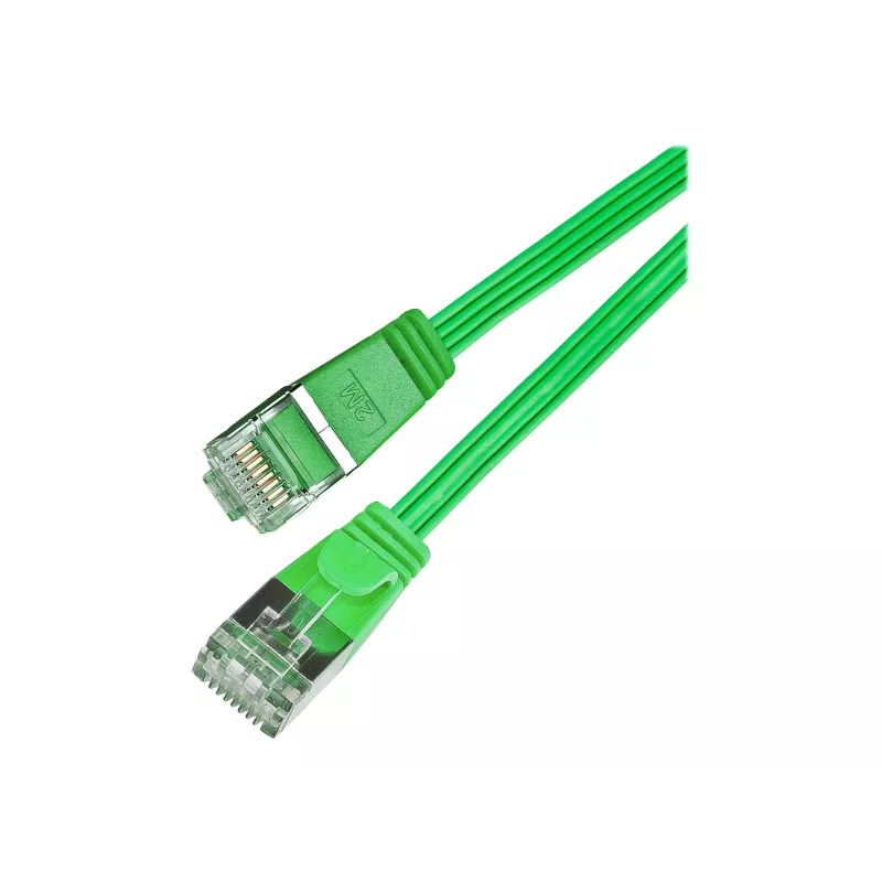 Wirewin Cat.6 Slim patch kábel, STP (PIMF), 0,1 m, zelený PKW-STP-SLIM-KAT6 0.1 GN