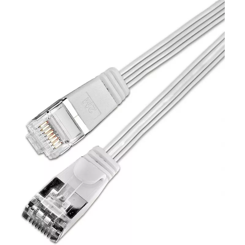 Wirewin Triotronik 0,15m Cat6 U/FTP Slim Ethernet patch kábel, RJ45 konektor samec na samec, biely (PKW-STP-SLIM-KAT6 0.15 WS)
