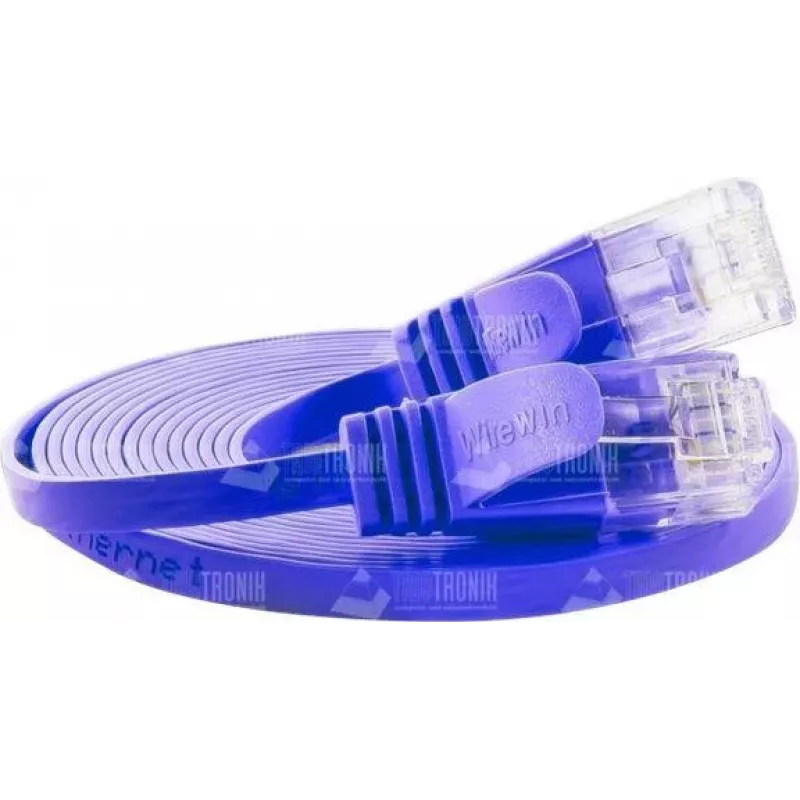 Wirewin Triotronik 0,15m Cat6 U/UTP Slim Ethernet patch kábel, RJ45 konektor samec na samec, fialový PKW-SLIM-KAT6 0.15 VT