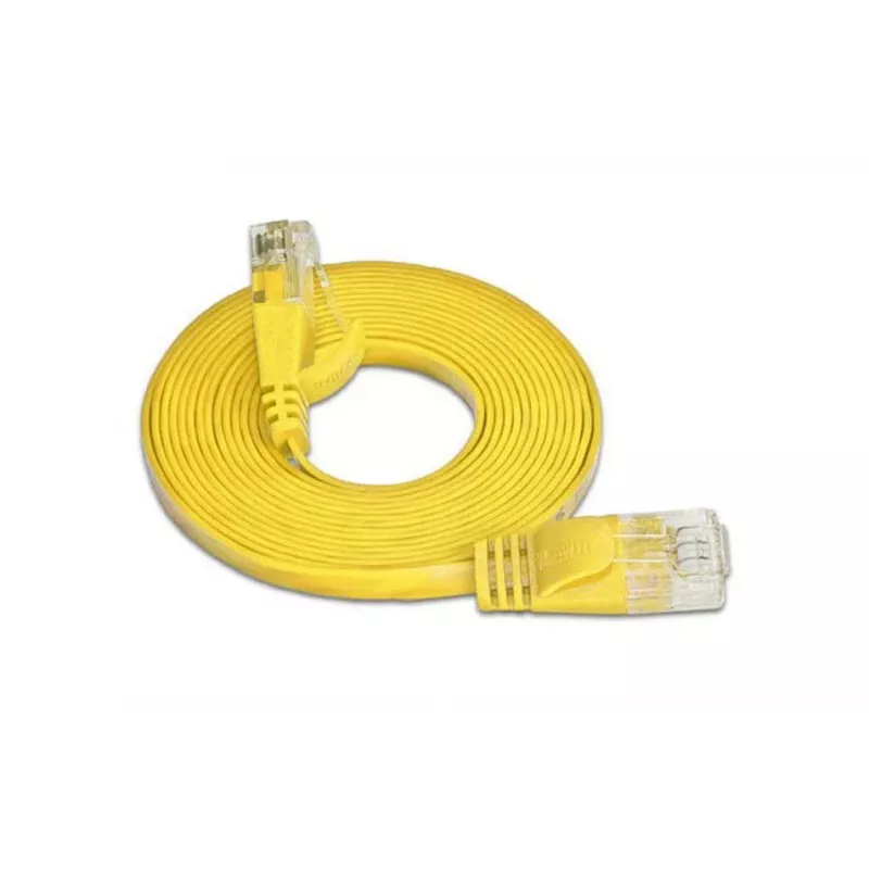 Wirewin SLIM U6 05 GE - Cat.6 Slim patch kábel, U/UTP, 0,5 m, žltá (PKW-SLIM-KAT6 0.5 GE)