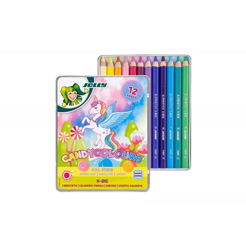 JOLLY X-BIG CANDYCOLOURS pastelky, miešané farby, 12 ks (3099-0137)