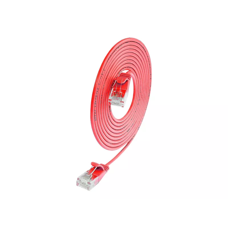 Wirewin Cat.6 Slim-Light patch kábel U/UTP 0,15 m červený PKW-LIGHT-K6 0.15 RT