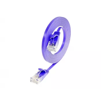 Wirewin Triotronik Cat6 U/UTP patch kábel, 3 m, RJ45 na RJ45, konektor samec na konektor samec, meď, fialový PKW-SLIM-KAT6 3.0 VT