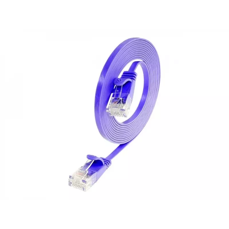 Wirewin Triotronik Cat6 U/UTP patch kábel, 3 m, RJ45 na RJ45, konektor samec na konektor samec, meď, fialový PKW-SLIM-KAT6 3.0 VT