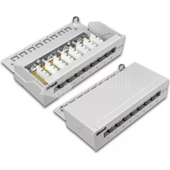 Wirewin 8-portový Cat6 tienený desktopový patch panel s LSA+ pripojením (DVP-TRIO-K6 8)