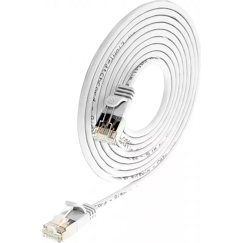 Wirewin SLIM SL6 015 WS - Cat.6 Slim-Light kábel, U/FTP, 0,15 m, biely (PKW-LIGHT-STP-K6 0.15 WS)