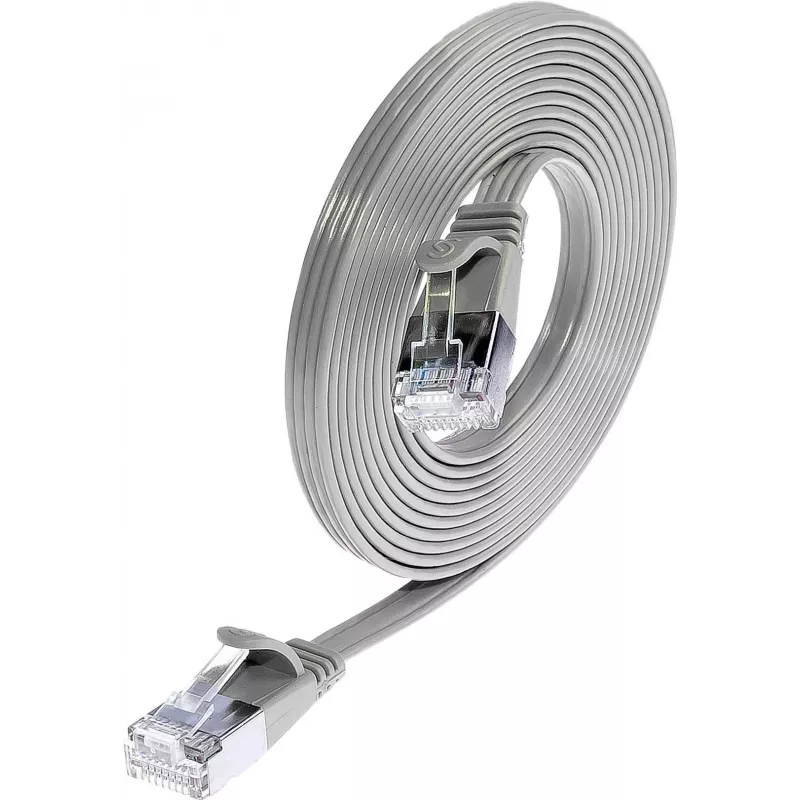 Wirewin Cat.6 SLIM patch kábel STP PIMF 0,75 m sivý PKW-STP-SLIM-KAT6 0.75