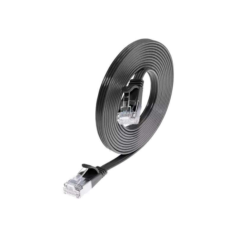 Wirewin SLIM S6 1,5 m Cat.6 Slim patch kábel STP PIMF čierny PKW-STP-SLIM-KAT6 1.5 SW