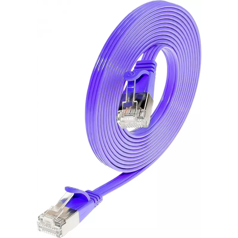 Wirewin Triotronik Cat6 U/FTP Slim Ethernet patch kábel, 3 m, RJ-45 konektor samec na samec, meď, fialová PKW-STP-SLIM-KAT6 3.0 VT