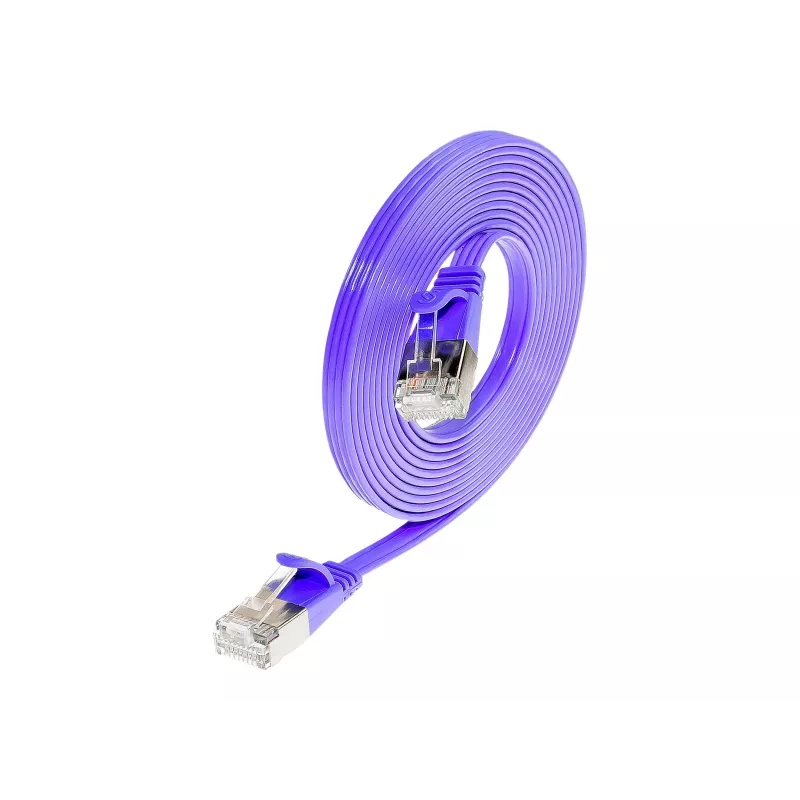 Wirewin Triotronik Cat6 U/FTP Slim Ethernet patch kábel, 3 m, RJ-45 konektor samec na samec, meď, fialová PKW-STP-SLIM-KAT6 3.0 VT