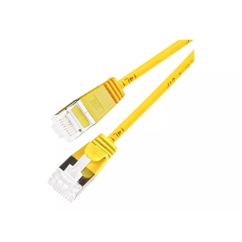 Wirewin Slim Round U/FTP Cat 6a patch kábel, 7,0 m, žltá, PoE, 10 Gbps PKW-LIGHT-STP-K6A 7.0 GE