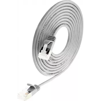 Wirewin PKW-LIGHT-STP-K6A 5.0 Cat 6a U/FTP Slim Round patch kábel, PoE, 5 m, sivá