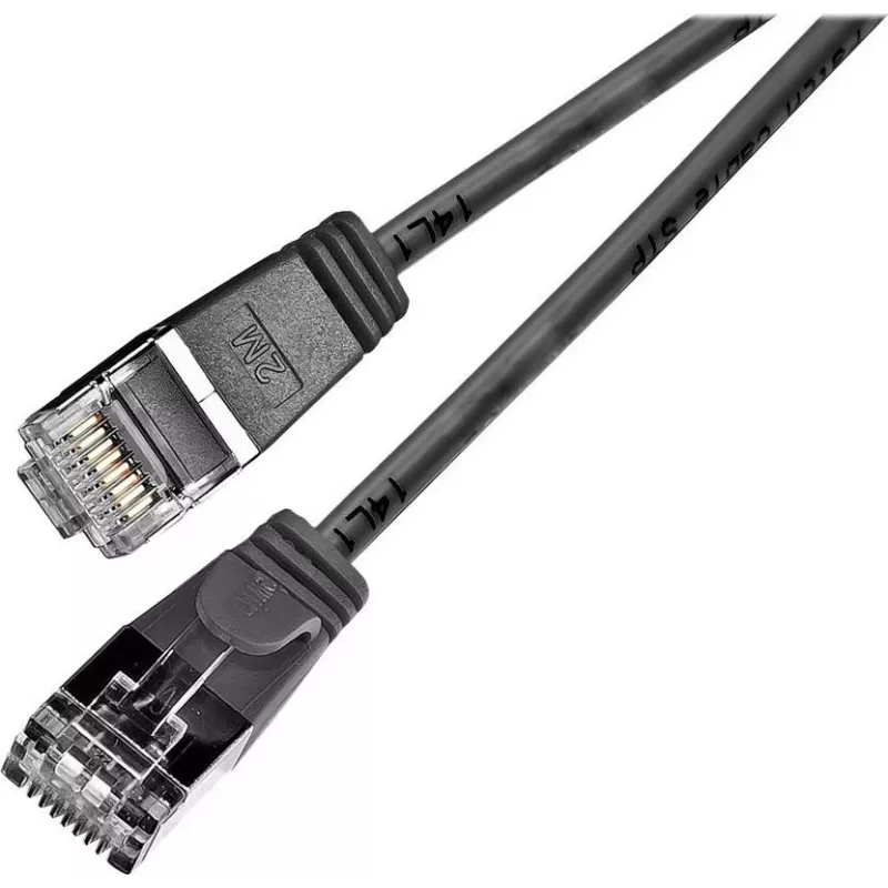 Wirewin Triotronik PKW-LIGHT-STP-K6 0,5 SW Cat6 S/FTP patch kábel, čierna, 0,5 m