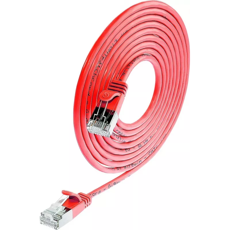 Wirewin Triotronik PKW-LIGHT-STP-K6 1.0 RT Cat6 F/FTP patch kábel, RJ45 konektor samec na samec, 1 m, čierna