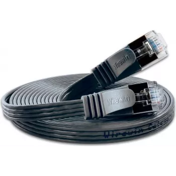 Wirewin SLIM S6 7,5m čierna Cat.6 Slim Ethernet patch kábel STP PIMF PKW-STP-SLIM-KAT6 7.5 SW