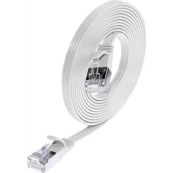 Wirewin Triotronik PKW-STP-SLIM-KAT6 7.5 WS Cat6 U/FTP Slim sieťový patch kábel, RJ45 konektor samec na samec, 7,5 m, biela
