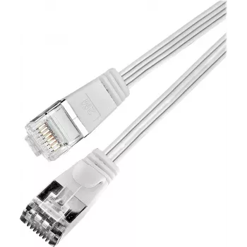 Wirewin Triotronik PKW-STP-SLIM-KAT6 7.5 WS Cat6 U/FTP Slim sieťový patch kábel, RJ45 konektor samec na samec, 7,5 m, biela