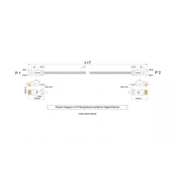 Wirewin Triotronik Cat6 U/UTP patch kábel 0,5m sivá PKW-TOUGH-K6 0.5