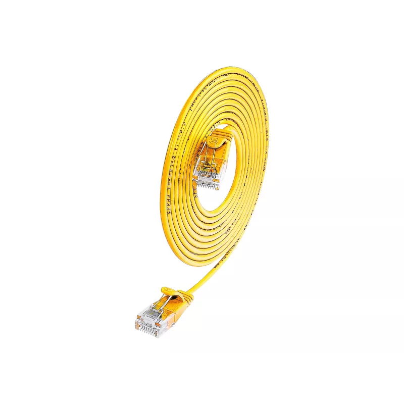 Wirewin SLIM UL6 10 GE - Cat.6 SLIM-Light patch kábel, U/UTP, 10 m, žltá PKW-LIGHT-K6 10.0 GE