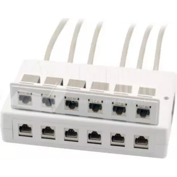 Wirewin 2x 6-portová nástenná zásuvka pre keystone moduly, sivá, plast, keystone systém (125460)