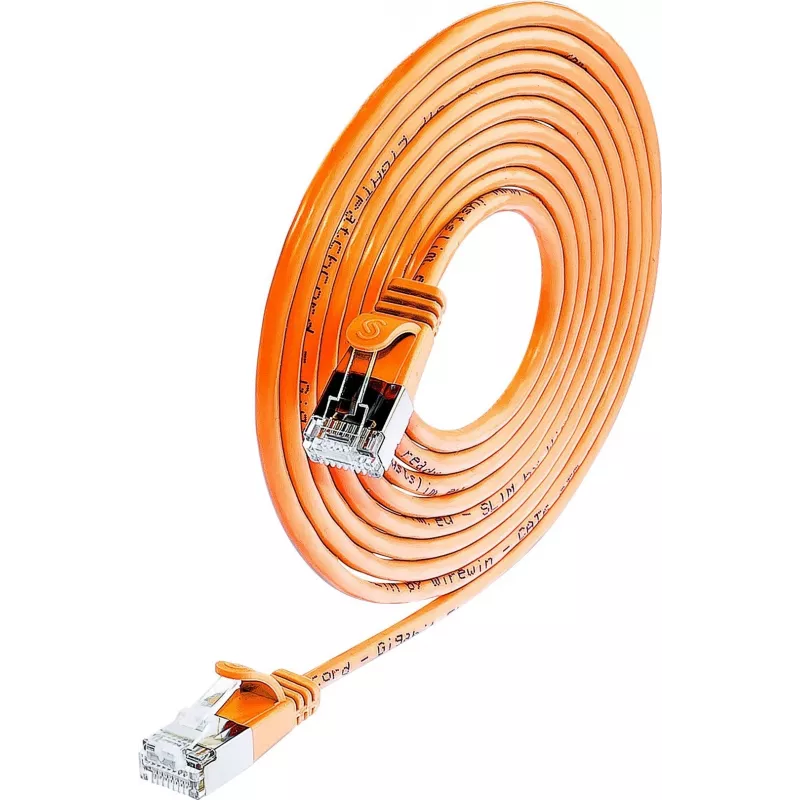 Wirewin SLIM SL6 1.5 OR - Cat.6 Slim-Light kábel, U/FTP, 1,5 m, oranžová (PKW-LIGHT-STP-K6 1.5 OR)