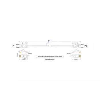Slim Wirewin Triotronik PKW-LIGHT-STP-K6 15,0 Cat6 S/FTP patch kábel, RJ45 konektor samec na samec, meď, 15 m, čierna