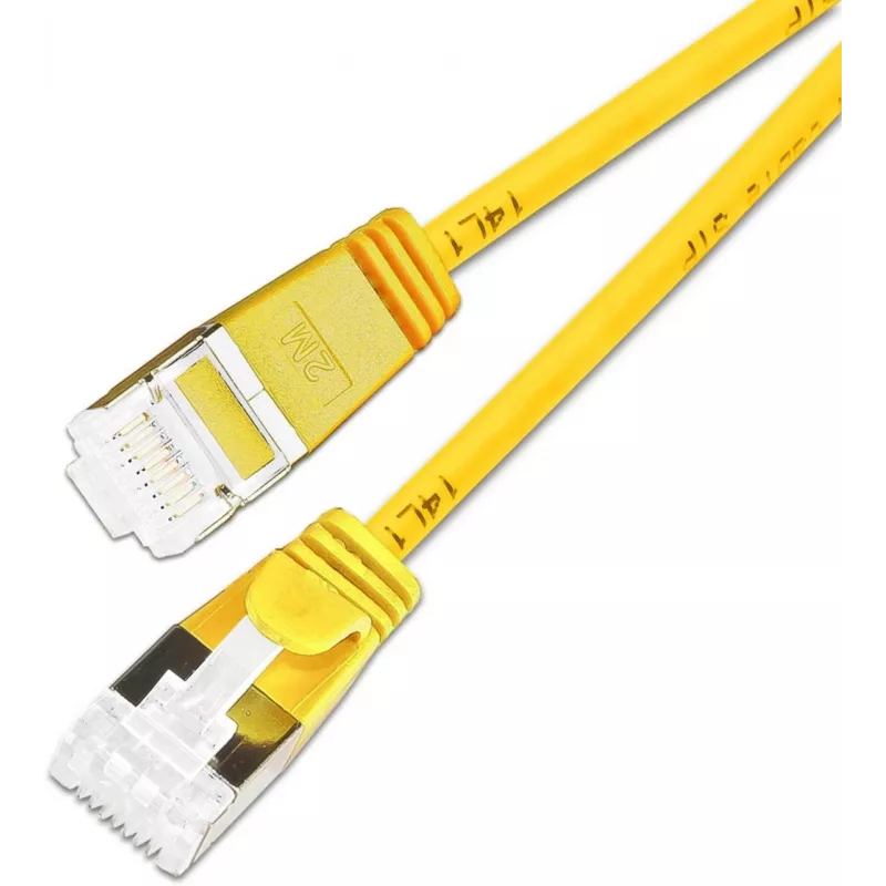 Wirewin SLIM KAT6A 10 Gigabit Light patch kábel, 0,25 m, U/FTP, Ø 3,8 mm, žltá, balenie 50 ks (SLIM-LS-K6A 0.25 YE 50)