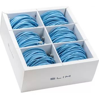Wirewin SLIM-LS-K6A 0.5 BL 90 - Cat6a U/FTP Slim Ethernet patch kábel, 0,5 m, modrá, balenie 90 ks