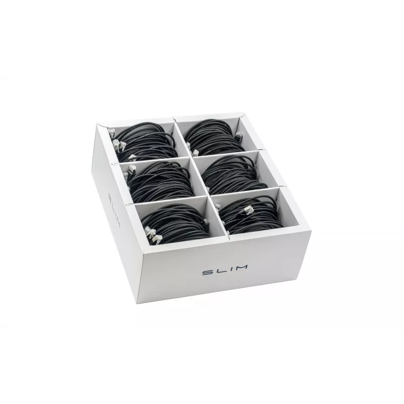Wirewin SLIM KAT6A 10 Gigabit Light patch kábel, 0,50 m, U/FTP, Ø 3,8 mm, čierna, balenie 90 ks SLIM-LS-K6A 0.5 BK 90