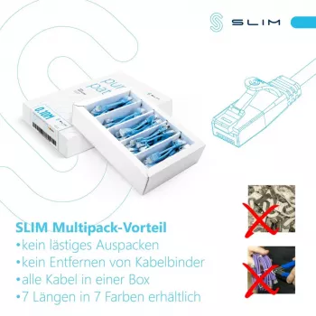 Wirewin SLIM-LS-K6A 1.0 WT 90 - Cat6A U/FTP Slim patch kábel, 1,0 m, biela, balenie 90 ks