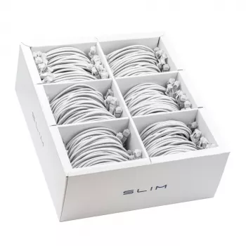Wirewin SLIM-LS-K6A 1.0 WT 90 - Cat6A U/FTP Slim patch kábel, 1,0 m, biela, balenie 90 ks
