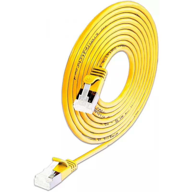 Wirewin SLIM-LS-K6A 0.15 YE 50 Cat6a U/FTP Slim Ethernet patch kábel, 0,15 m, žltý, balenie 50 ks