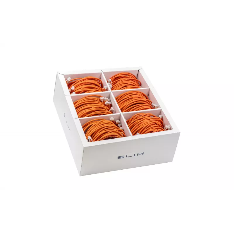 Wirewin SLIM-LS-K6A 2.0 OR 60 Cat.6A U/FTP Slim Ethernet patch kábel, 2 m, oranžový, balenie 60 ks