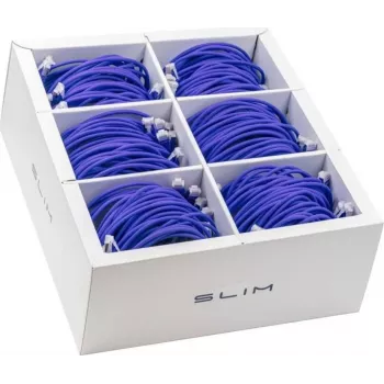 Wirewin SLIM-LS-K6A 1.5 VT 60 - Cat.6A U/FTP Slim Ethernet patch kábel, 1,5 m, fialový, balenie 60 ks