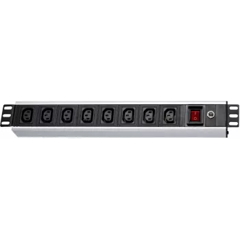 Wirewin NVL9 UPS verzia 19 palcov 1U Rackmount PDU, 9x IEC C13 výstupy, IEC C14 vstup, 10A, čierny