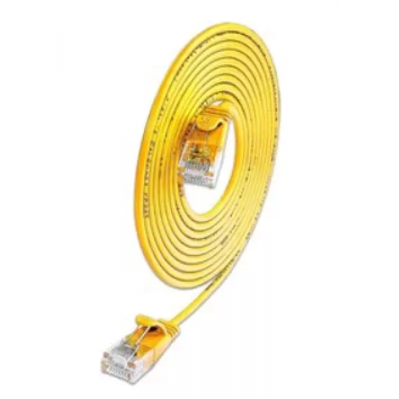 Wirewin SLIM KAT6A 10 Gigabit Light patch kábel, U/UTP, Ø 3,6 mm, žltý, 0,1 m SLIM-L-UU-K6A 0.1 YE