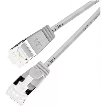 Wirewin Lightpatch kábel okrúhly U/FTP Cat 6a sivá 0,1m štíhly flexibilný PoE PKW-LIGHT-STP-K6A 0.1