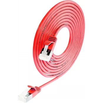 Wirewin Light patch kábel okrúhly U/FTP Cat 6a červená 0,1m štíhly flexibilný PoE PKW-LIGHT-STP-K6A 0.1 RT