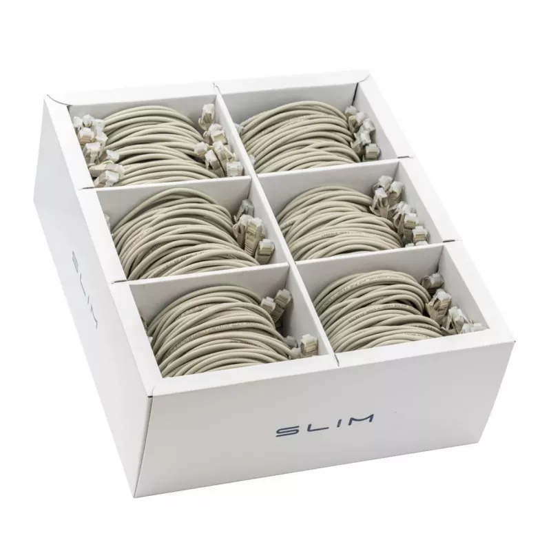 Wirewin SLIM KAT6A 10 Gigabit Light patch kábel, 0,5 m, U/FTP, Ø 3,8 mm, sivá, 90-kusové balenie (SLIM-LS-K6A 0.5 90)