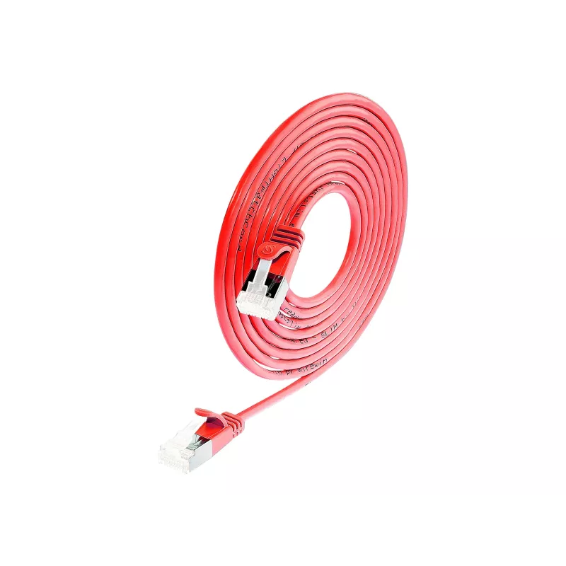 Wirewin Cat 6a U/FTP Slim Ethernet patch kábel, 7m, červená PKW-LIGHT-STP-K6A 7.0 RT