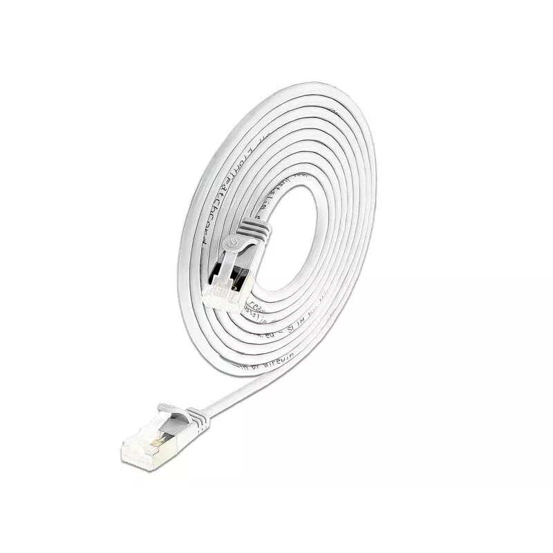 Wirewin PKW-LIGHT-STP-K6A 0.5 WS Cat 6a U/FTP Slim Round Prepojovací kábel, PoE, 0,5 m, biely