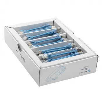 Wirewin SLIM-LS-K6A 0.1 BL 50 - Cat6A Slim Ethernet patch kábel, 0,1 m, U/FTP, modrá, balenie 50 ks