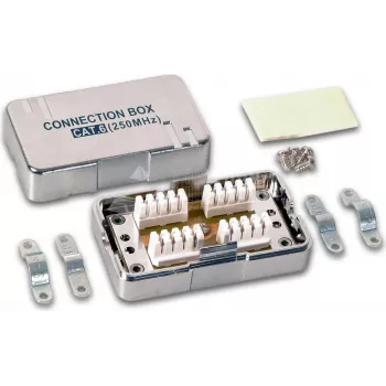 Wirewin CB KAT6 STP tienená sieťová zásuvka, 2x RJ45, montáž na omietku, sivá