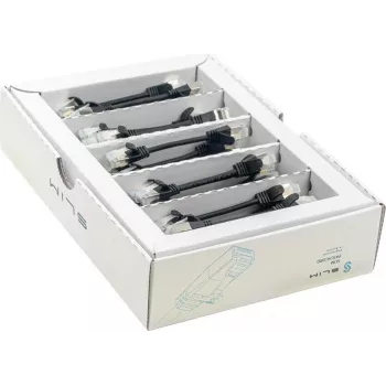 Wirewin SLIM-LS-K6A 0.1 BK 50 - 10 Gigabit Cat6a U/FTP Slim patch kábel, 0,1 m, čierna, balenie 50 ks