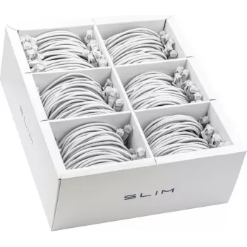 Wirewin SLIM-LS-K6A 3.0 WT 36 - Cat6A Slim Ethernet patch kábel, 3m, U/FTP, biela, balenie 36 ks