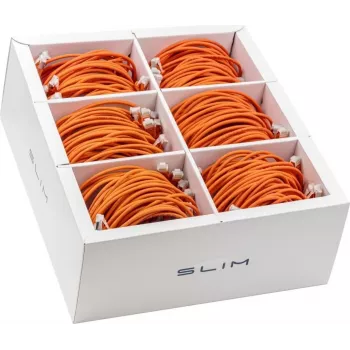 Wirewin SLIM-LS-K6A 1.0 OR 90 Cat.6A U/FTP Slim Ethernet patch kábel, 1,0m, oranžová, balenie 90 ks