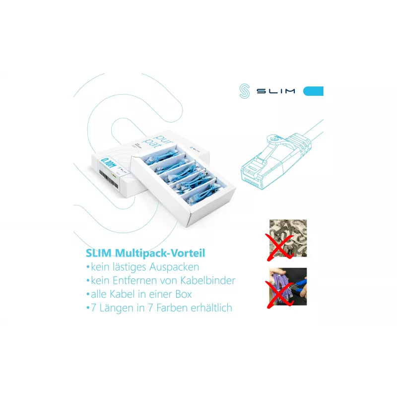 Wirewin SLIM-LS-K6A 1.0 OR 90 Cat.6A U/FTP Slim Ethernet patch kábel, 1,0m, oranžová, balenie 90 ks
