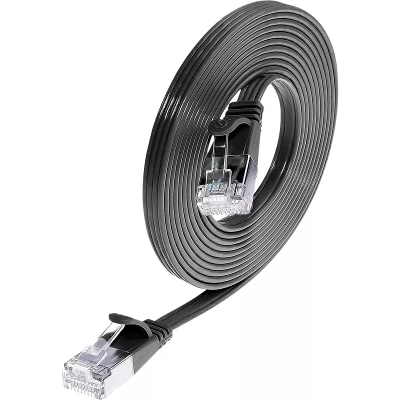 Wirewin Cat6 U/FTP Slim Ethernet Patch kábel, RJ45 konektor samec na konektor samec, 0,25 m, čierny PKW-STP-SLIM-KAT6 0.25 SW