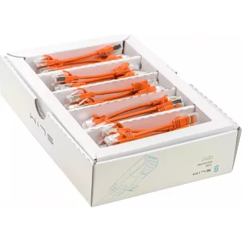 Wirewin SLIM-LS-K6A Cat6a U/FTP Ethernet Patch kábel, 0,1 m, oranžový, balenie 50 ks SLIM-LS-K6A 0.1 OR 50