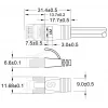 Wirewin SLIM S6 1,5 m sivý Cat.6 Slim STP (PIMF) Ethernet Patch kábel PKW-STP-SLIM-KAT6 1.5